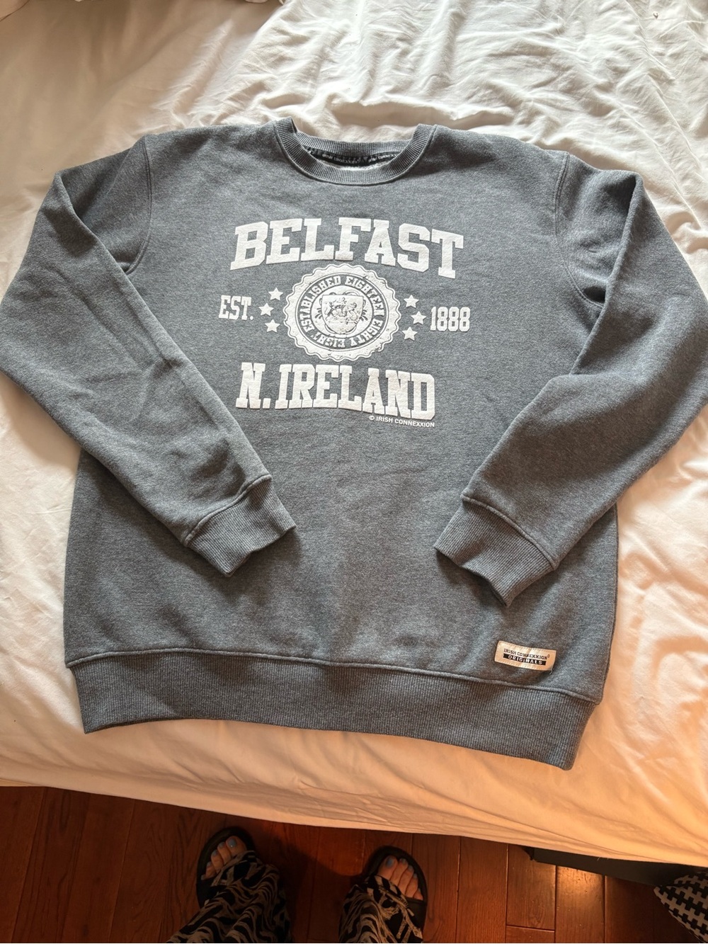 Belfast N. Ireland Grey Graphic Crew Sweatshirt